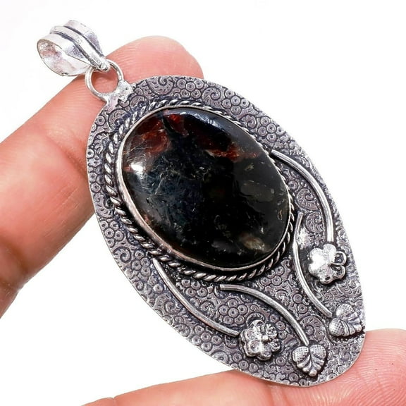 Larvikite Gemstone Handmade Ethnic Anniversary Gift Pendant Jewelry 2.80" SA 50
