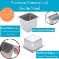thumbnail image 4 of BIRDROCK HOME Stainless Steel Steam Table Pan - Hotel, Restaurant & Catering Supplies - 24 Gauge Steel, 2.6 qt Capacity - Meal Prep, Cooking, & Food Storage Container - 6" Depth, 1/6-Size (6 Pack), 4 of 8