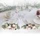 thumbnail image 5 of Guirnalda floral artificial de ratán con rosas artificiales para arreglos de mesa en arco para interiores Azul rosado, 5 of 7