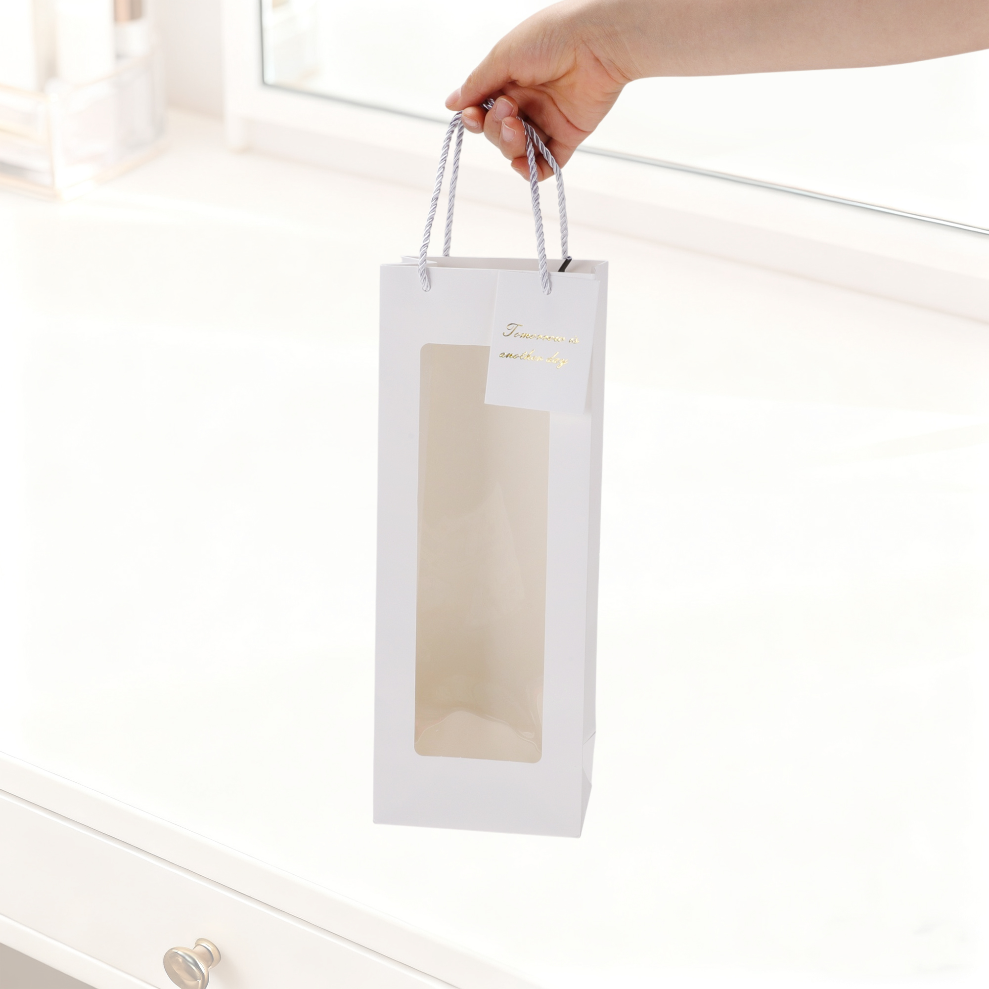 Unique Bargains Simple Design Gift Bags 4 Pcs for Various Occasions White