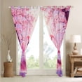 thumbnail image 3 of Pink Flamingo Curtains & Drapes 38"Wx54"L Japanese Cherry Blossom Curtains Women,Floral Tropical Animal Window Curtains,Sakura Bird Bedroom Living Room Decor 2 Panels, 3 of 6