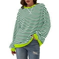 thumbnail image 3 of 2025 Hauts Grande Taille « Hauts Décontractés à Rayures Colorblock pour Femmes, Manches Longues, Col Roulé, Tuniques Décontractées pour Femmes, 3 of 9