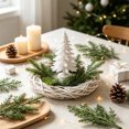 thumbnail image 6 of DefiDgd Artificial Evergreen Leaves Branch,Small Faux Green Stem Vase Filler Greenery Pick for Christmas Wreath Filling Table Mantel Indoor Floral Arrangement Winter Home Decor, 6 of 8
