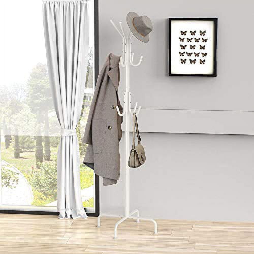 SimpleHouseware Standing Coat and Hat Hanger Organizer Rack, 12 Hooks White,  Coat and Hat Stand - Walmart.com