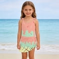 thumbnail image 2 of XAOFW Girl's Swimsuit Sets Ice Print Two Piece Swimwear With Cover Up Skirt Summer Outfit Water Sports Cozy Bathing Suit, 2 of 6