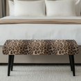 thumbnail image 5 of XYZCANDO Leopard Print Polyester Spandex Rectangle Bench Seat Cover with Anti Scratch, Anti-Dust Stain Resistant Bench Seat Protector Cover for Bedroom, 5 of 9