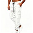 thumbnail image 5 of Men's Cargo Work Pants Baggy Elastic Waist Drawstring Casual Fall Outfits, 5 of 6