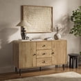 thumbnail image 5 of LuxenHome Oak Manufactured Wood 48.8-Inch Wide 2-Door 3-Drawer Buffet Cabinet, 5 of 11