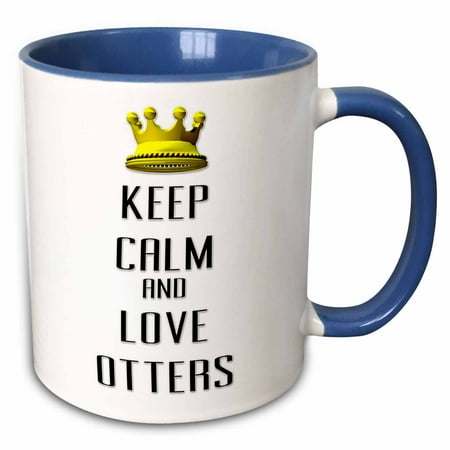 

Gold Crown Keep Calm And Love Otters 15oz Two-Tone Blue Mug mug-121228-11