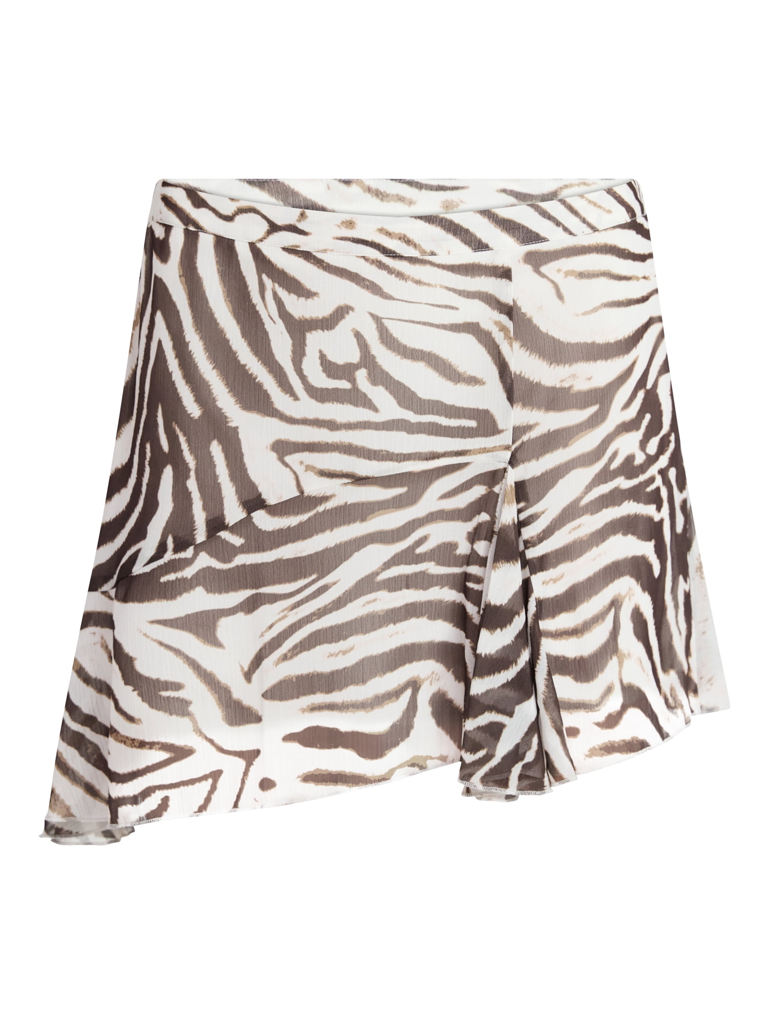 No Boundaries Asymmetrical Flouncy Mini Skirt, Women's XXS-XXL