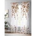 thumbnail image 4 of Sheer Curtains 84 Inches Long, Orange Brown Eucalyptus Light Filtering Window Curtains for Living Room, Watercolor Spring Weeping Botanical Rod Pocket Voile Sheer Curtain Drapes, 52"Wx84"L, 2 Panels, 4 of 8