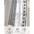 thumbnail image 6 of Sheer Curtains 96 Inches Long, White Boho Semi Sheer Curtains Light Filtering Window Treatment, Farmhouse Simple Abstract Striped Geometric Privacy Voile Drapes for Living Room Bedroom 52x96 Inch, 6 of 7