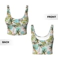 thumbnail image 6 of Uemuo Watercolor Palm Tree Pattern Women's Sports Bra - High Impact Support, Breathable, and Comfortable Athletic Bra for Running, Yoga, and Workouts, 6 of 9
