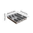 thumbnail image 3 of Lenkho Plastic Kitchen Drawer Silverware Organizer, Adjustable Utensil Divider Tray, Cutlery Storage Holder for Spoons, Forks, Knives, Chopsticks, 3 of 6