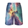 thumbnail image 3 of Men's Pajama Shorts Bottoms with Pockets Soft Lightweight Lounge Sleep Wear Colorful Galaxy with Stars, 3 of 6