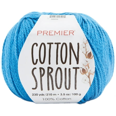UPC: 0847652095905 | Premier Yarns Cotton Sprout Yarn-Blue