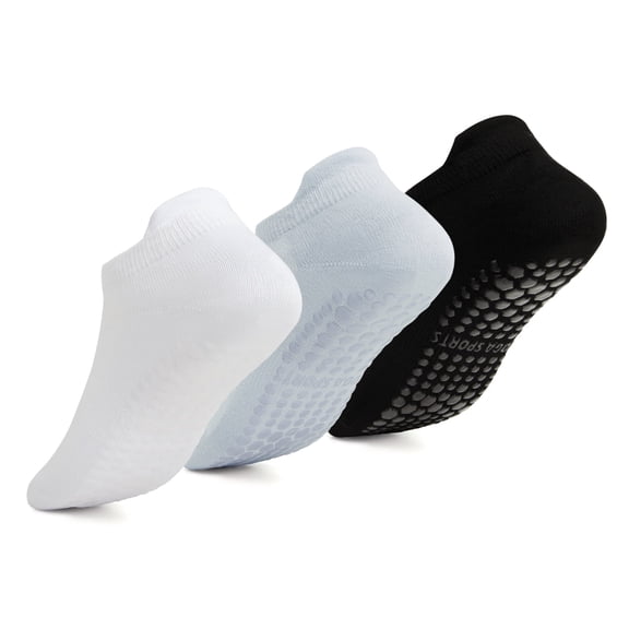 XXXFLOWER 3Pairs Grip Socks for Women Pilates Socks With Grips Non Slip Yoga Socks for Pilates, Ballet, Soccer,  Fiteness and Hospital
