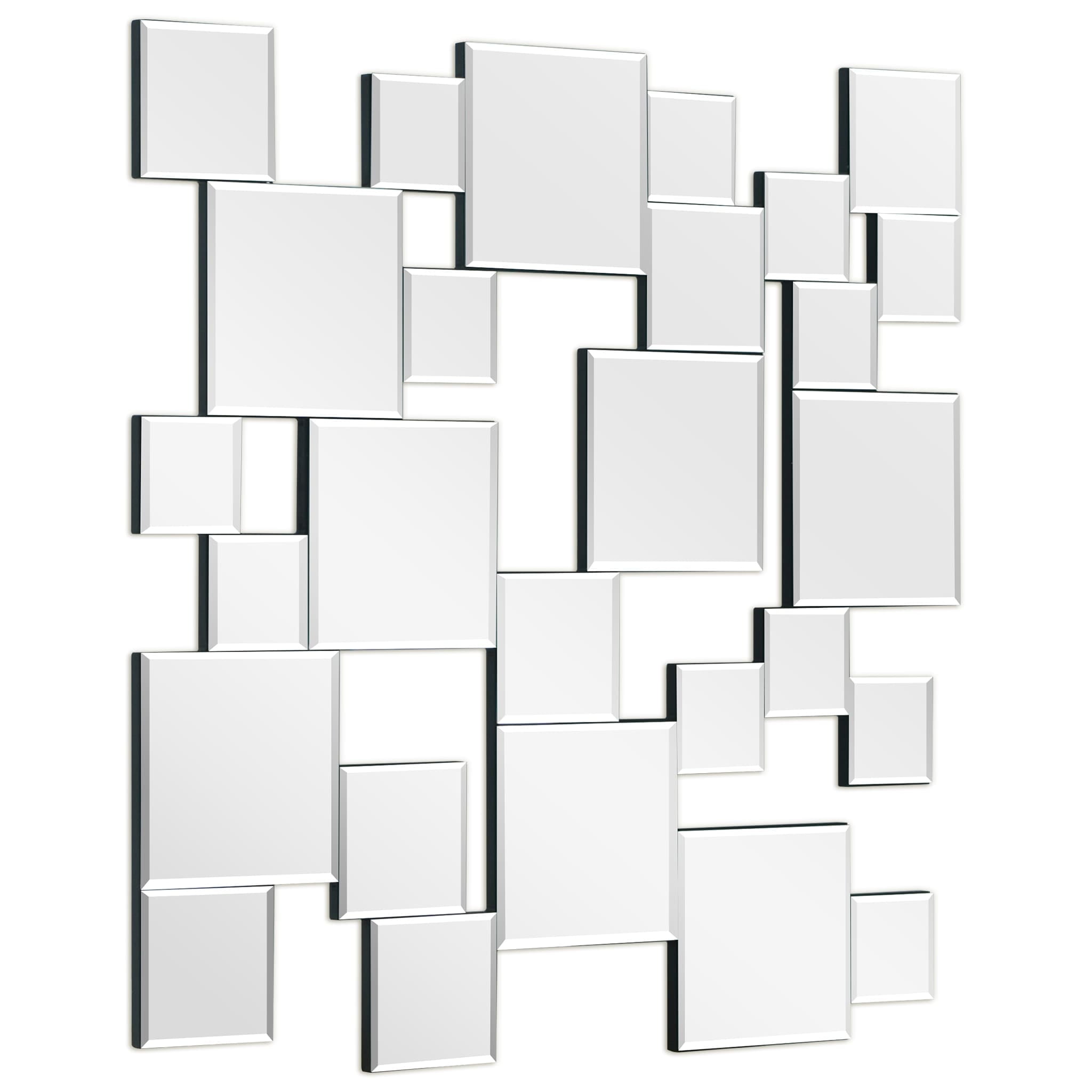 Empire Art Direct Elegant Mirror Cluster Wall Mirror With Beveled Squares - 32 x 32 inches