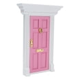 thumbnail image 3 of 1:12 casa de muñecas puerta de madera exquisito modelo de muebles de puerta en miniatura juguete para juego de imitación rosa, 3 of 9