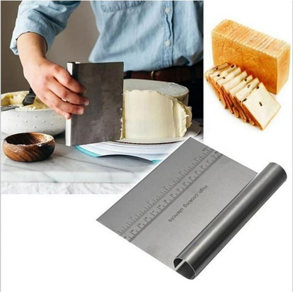 BuleStore  Stainless Steel Pizza Dough Scraper Cutter Kitchen Flour Pastry Cake Tool Gadge