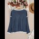 thumbnail image 4 of Suéteres Casuales de Larga con Cuello en V para Mujer, Suéteres Sueltos de Punto Grueso y Suave, Sudaderas, Tops. Azul Marino XXL, 4 of 9