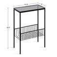 thumbnail image 3 of Kate and Laurel Trubey Modern Side Table, 15.75" x 8" x 24.6", Black, Contemporary End Table with Practical Storage Rack Underneath, 3 of 5