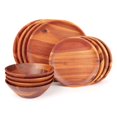 thumbnail image 1 of Juego De Vajilla De Madera Aidea, Juego De Vajilla De Madera De Acacia De 12 Piezas, Juego De Platos Para 4, 1 of 5
