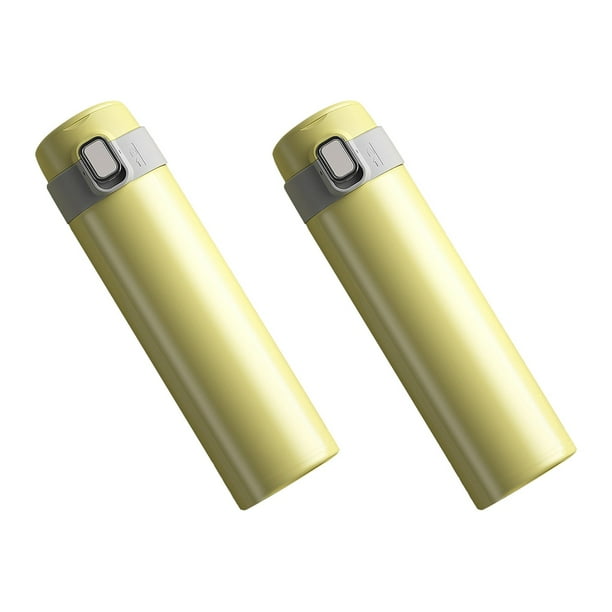 Ganfancp 2Pcs Botella de Agua de Acero Inoxidable 480Ml/16Oz Botellas Saltarinas Rebajas Flash Deals Taza Isotérmica Emergente con Asa de Transporte 2Pcs - Amarillo