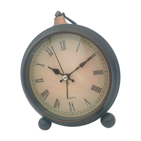 Yihuala 5inch Vintage Alarm Clock With Not Ticking Noise Battery Operated Night Light Home Travel Essential Bedroom Desk Clock