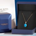 thumbnail image 5 of Gem Stone King 14K Yellow Gold Simulated Blue Opal Pendant Necklace | 0.85 Cttw | Gemstone October Birthstone | Oval Cabochon 10X8MM | Gold Necklace for Women | With 18 inch Gold Chain, 5 of 6
