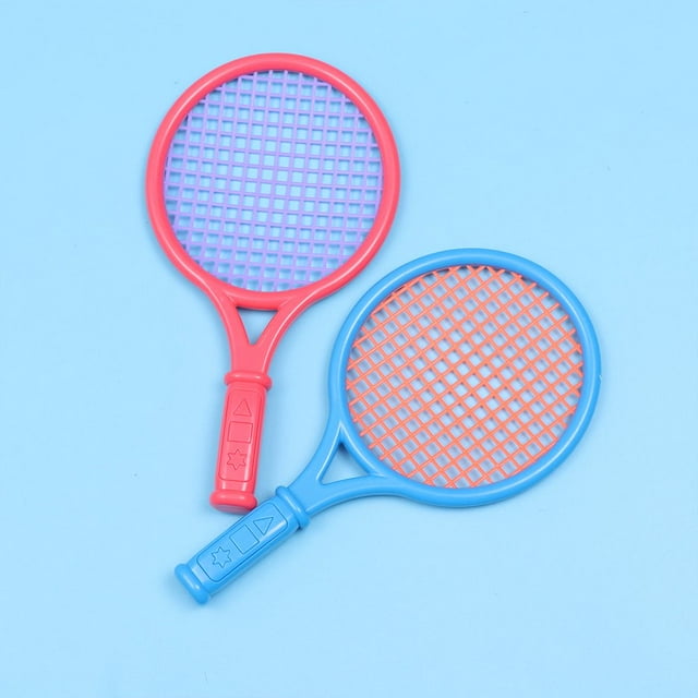 HLONK 2 Sets Kids Paddle Tennis Racket for Childrens Tennis Racket Red Blue Color Parent-Child Game