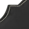 thumbnail image 3 of SAFAVIEH Hallmar Classic Elegant Upholstered Headboard, Queen, Black Velvet, 3 of 4