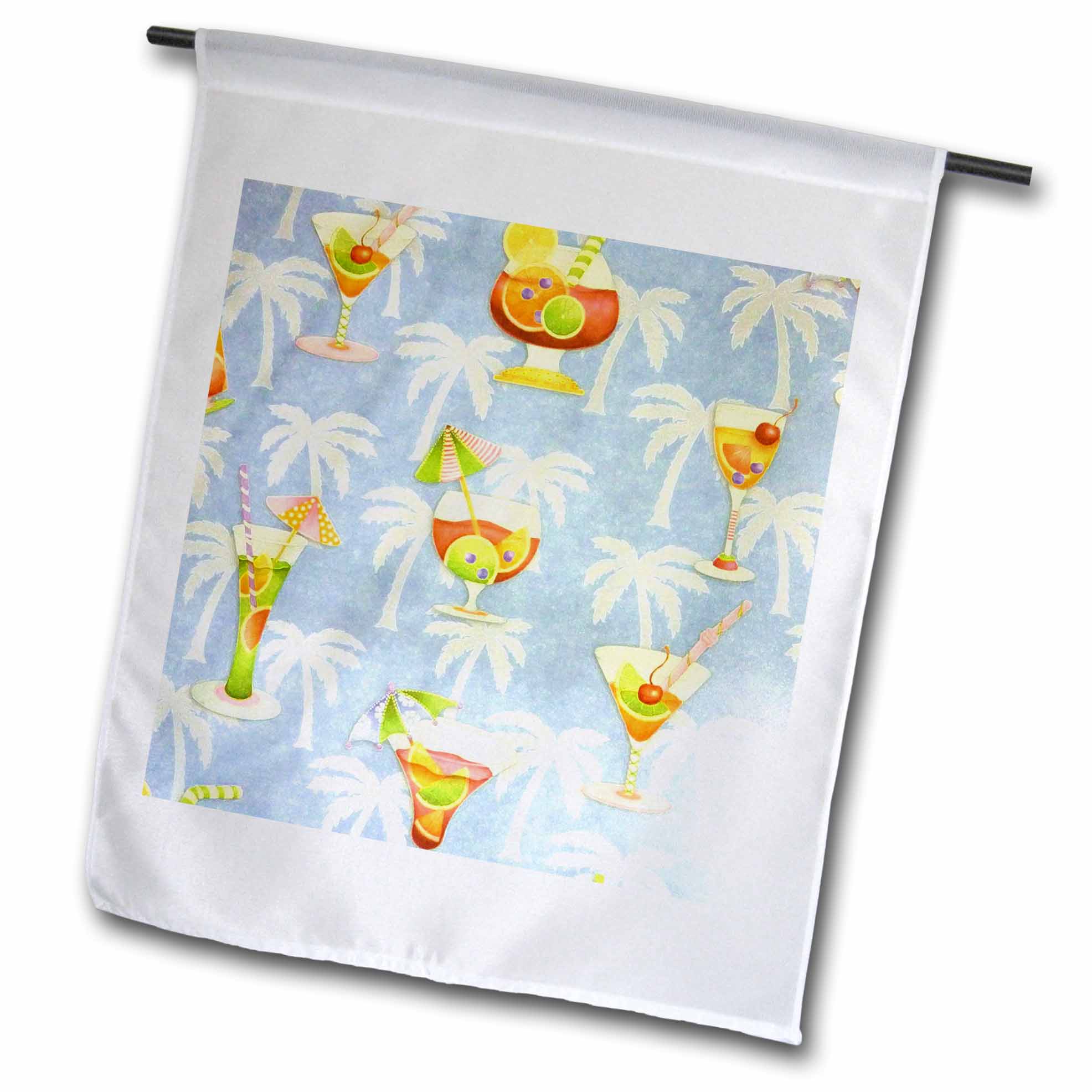 3dRose Cocktails n Palm Trees - Garden Flag, 18 by 27-inch - image 1 of 1