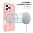 thumbnail image 5 of Allytechgroup Magnetic Translucent Back Case Cover for Apple iPhone 16 Pro Max, Rugged Bumper Heavy Duty Shockproof Anti-Scratch Protective Stylish Phone Case for Women Men, Pink, 5 of 5