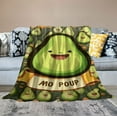 thumbnail image 2 of Nawypu Avocado Throw Blanket with Name- Soft, Fuzzy &amp; Warm Lap Size Blanket for Couch, Office - Green Cute Throw Gift for Girls, Boys, 2 of 6