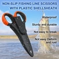 thumbnail image 5 of Uxcell Fishing Scissors Non-Slip Braided Serrated Edge Scissor with Plastic Shell Sheath, 2 Pack Orange, Black, 5 of 6
