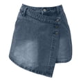 thumbnail image 5 of JTieacloth Stylish Casual Denim Mini Skirt With Asymmetric Hem For A Slimming And,Women's Skirts(Blue), 5 of 6