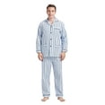 thumbnail image 1 of GLOBAL Conjuntos de Pijamas para Hombre, Ropa de Dormir de Franela 100% Algodón, Ropa de Dormir Superior E Inferior de Manga Larga, Rayas de Tejido Azul XL, 1 of 6