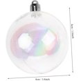 thumbnail image 2 of Bolas de adorno iridiscentes de 1,6 pulgadas, 24 bolas navideñas de plástico transparente rellenables, mini adornos para manualidades, fiestas navideñas, decoración del árbol de Navidad y decoración, 2 of 6