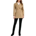 thumbnail image 2 of INSPIRE CHIC Winter Overcoat for Women's Notch Lapel Double Breasted Coats XS Khaki, 2 of 5