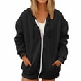 thumbnail image 1 of MeetoTime Women's Zip Up Sweatshirt Fall Long Sleeve Oversized Hooded Sweatshirt Jacket with Pockets, 1 of 7