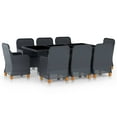 thumbnail image 1 of vidaXL 9 Piece Outdoor Dining Set with Cushions Poly Rattan Dark Grey, 1 of 12