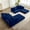 Navy Blue, variant on 106" Convertible Folding Sofa Bed, Modular Floor Sofa with Removable Backrest, Soft Fabric Fold Out Couch Bed with Pillows, Large Futon Lazy Couch Corduroy Sleeper for Living Room, Dorm