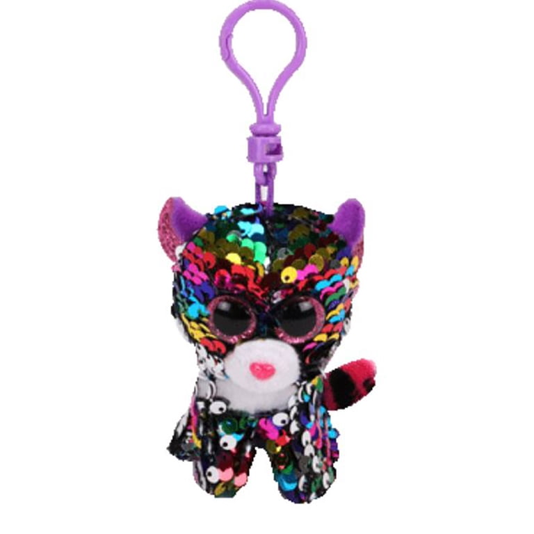 Ty Flippables Sequin Plush, DOTTY the Leopard Key Clip, 3.5 Inch
