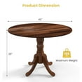 thumbnail image 3 of Canddidliike Wooden Dining Table with Round Tabletop and Curved Trestle Legs-Walnut, High Top Table, Kitchen Bar Height Table and Chairs for Dining Room, 3 of 7
