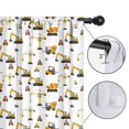 thumbnail image 4 of Blackout Kids Curtains,Cartoon Construction Vehicles Mixers White Pattern Childrens Insulated Curtains Set Of 2,Bedroom Essentials,Toddler Room Decor 42"x54", 4 of 5