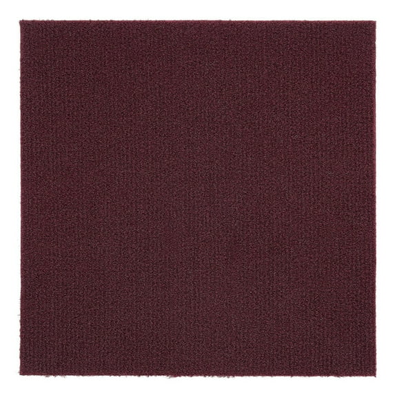 Creative Home: Nexus Tiles: Self-Adhesive Carpet Tiles - Actual: 12" x 12" Burgundy
