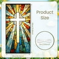 thumbnail image 2 of Stained Glass Design Cross Banner Colorful Pattern Christian Backdrop Religious Art Vintage Spiritual Background for Church Service Religious Ceremony Worship Gathering, 2 of 9