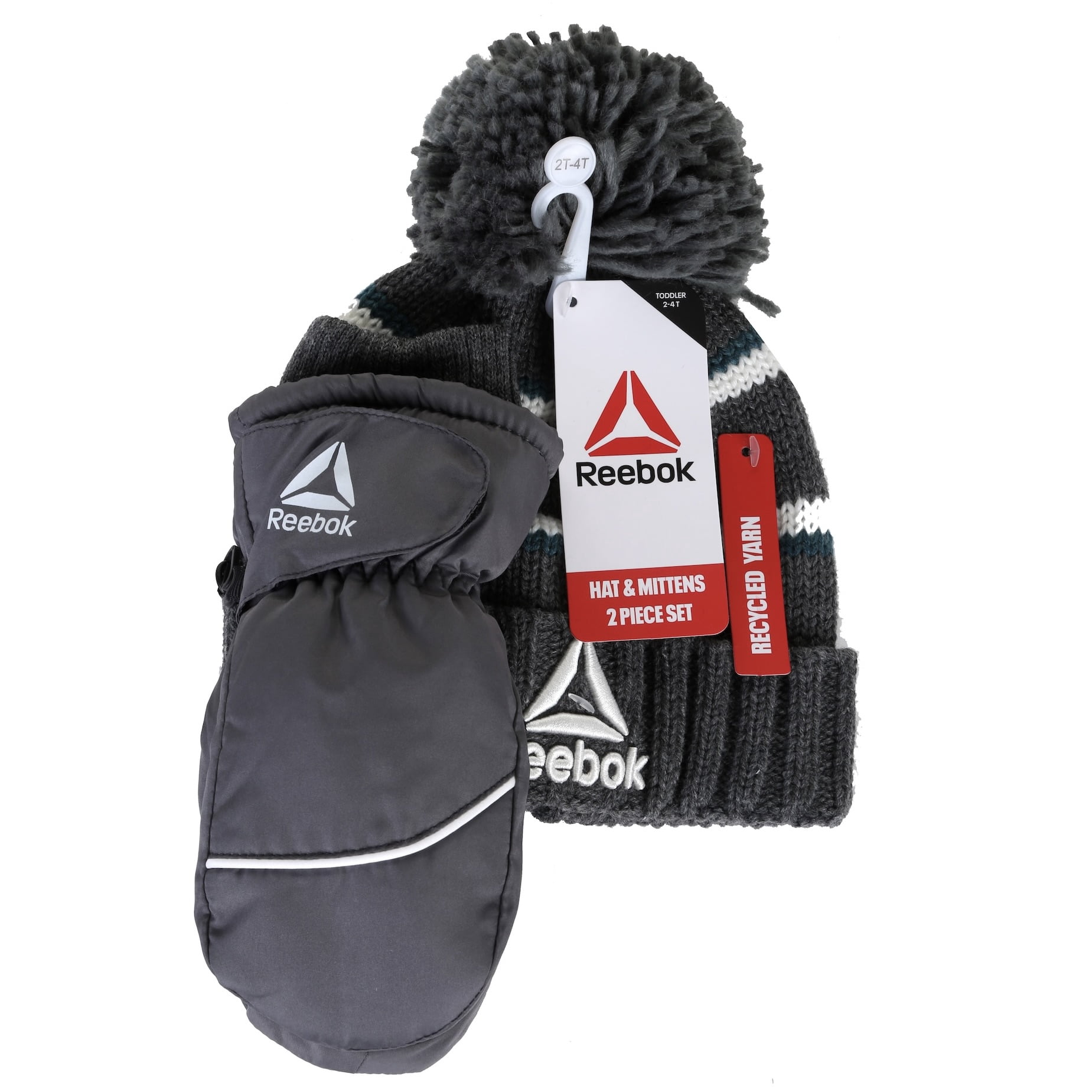 Reebok Toddler Beanie and Mitten Set, 3- Piece