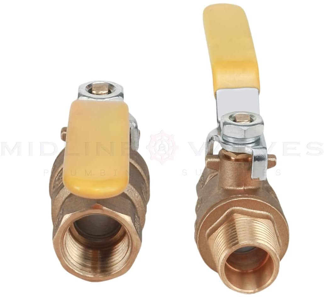 Midline Valve MF822256-10 Premium Brass Full Port Ball Valve, 3/4 in. FIP x 3/4 in. MIP (10 Pack)